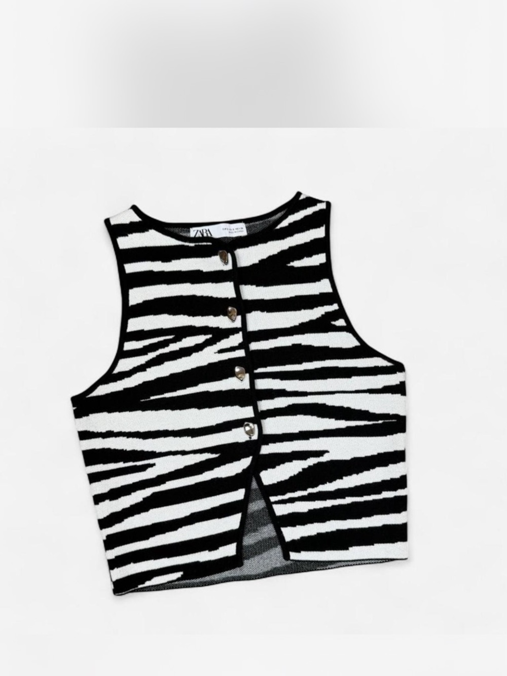 Zara Black & White Zebra Print vest